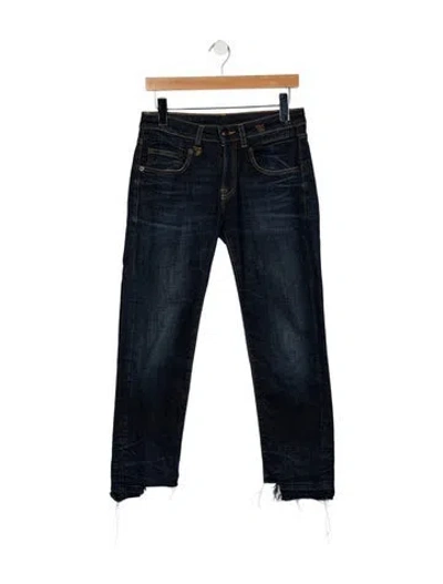 Pre-owned R13 Mid-rise Straight Leg Jeans In Blue
