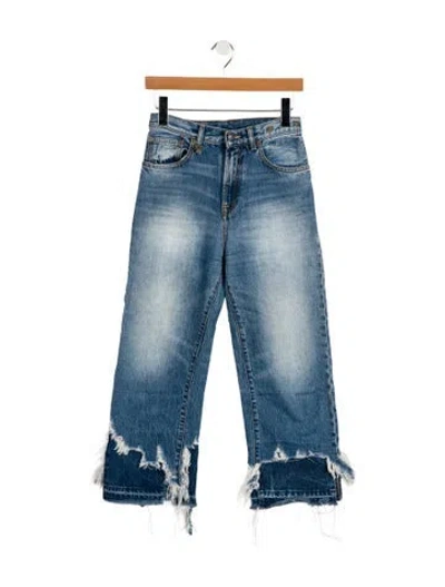 Pre-owned R13 Mid-rise Straight Leg Jeans In Blue