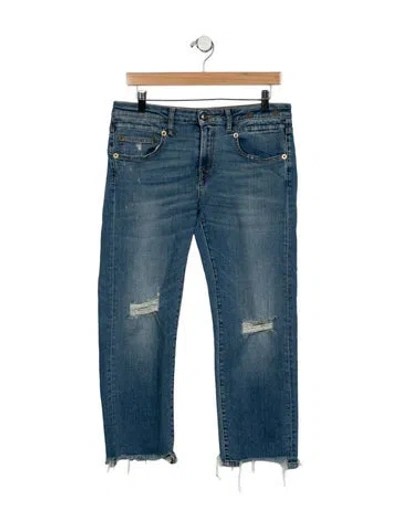 Pre-owned R13 Mid-rise Straight Leg Jeans In Blue