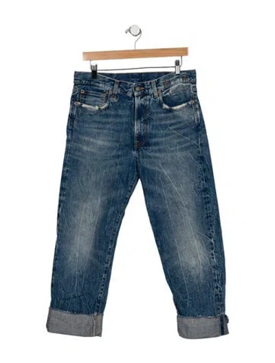 Pre-owned R13 Mid-rise Straight Leg Jeans In Blue