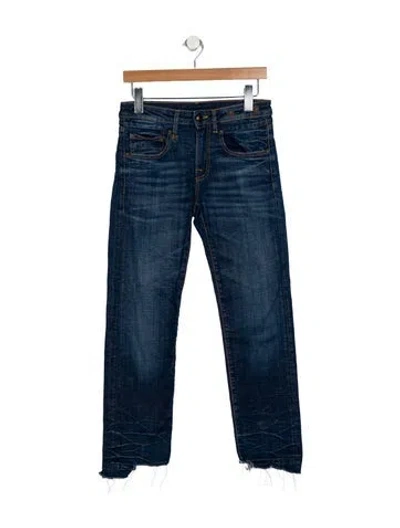 Pre-owned R13 Mid-rise Straight Leg Jeans In Blue