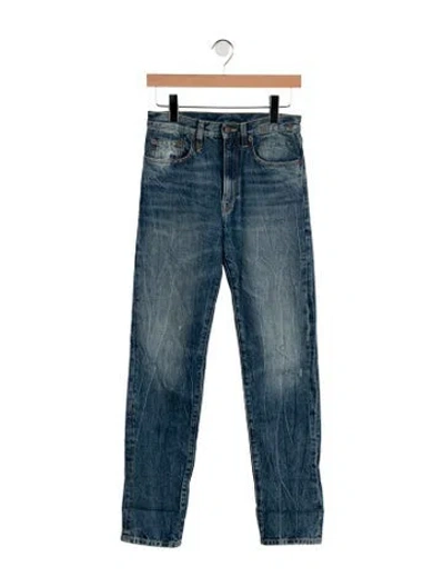 Pre-owned R13 Mid-rise Straight Leg Jeans In Blue