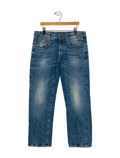 Pre-owned R13 Mid-rise Straight Leg Jeans In Blue