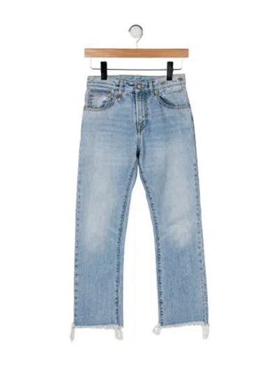 Pre-owned R13 Mid-rise Straight Leg Jeans In Blue