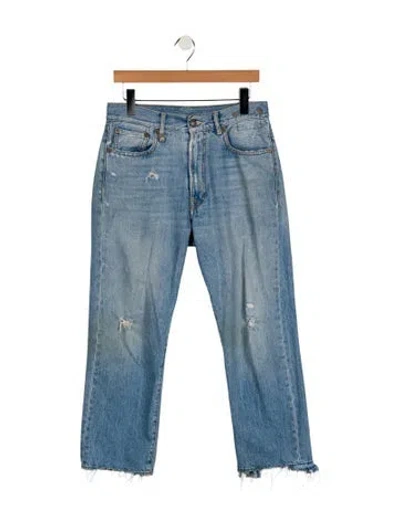 Pre-owned R13 Mid-rise Straight Leg Jeans In Blue