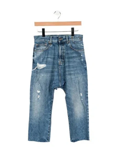 Pre-owned R13 Mid-rise Straight Leg Jeans In Blue