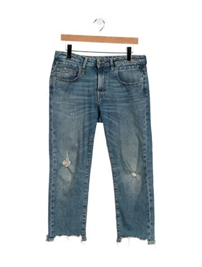 Pre-owned R13 Mid-rise Straight Leg Jeans In Blue