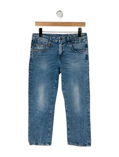 Pre-owned R13 Mid-rise Straight Leg Jeans In Blue