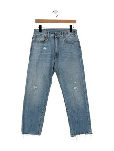 Pre-owned R13 Mid-rise Straight Leg Jeans In Blue