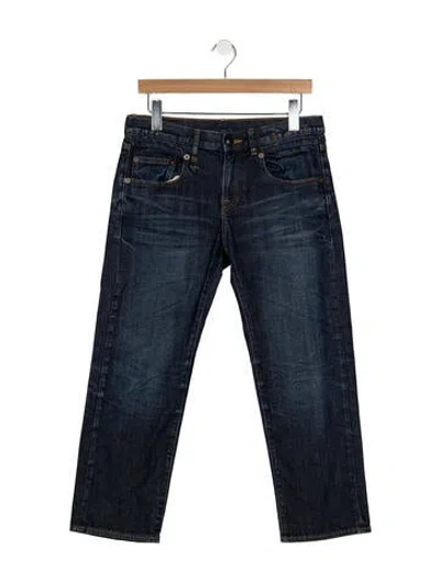 Pre-owned R13 Mid-rise Straight Leg Jeans In Blue