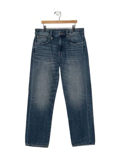 Pre-owned R13 Mid-rise Straight Leg Jeans In Blue