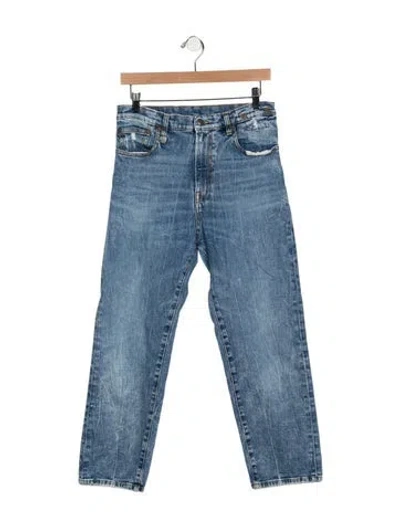 Pre-owned R13 Mid-rise Straight Leg Jeans In Blue