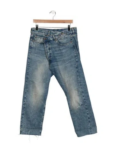 Pre-owned R13 Mid-rise Straight Leg Jeans In Blue
