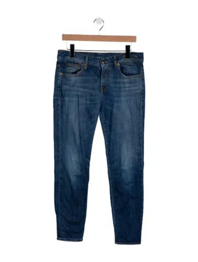 Pre-owned R13 Mid-rise Straight Leg Jeans In Blue