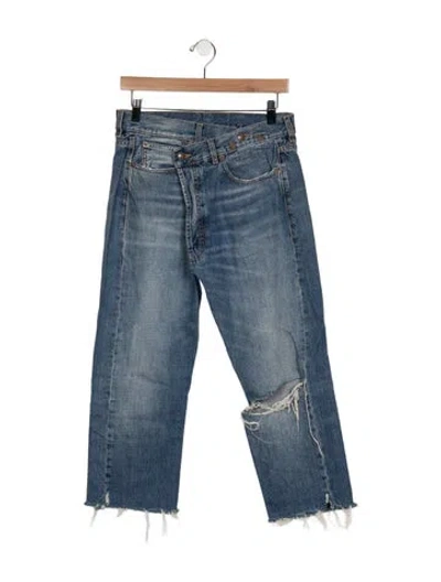 Pre-owned R13 Mid-rise Straight Leg Jeans In Blue