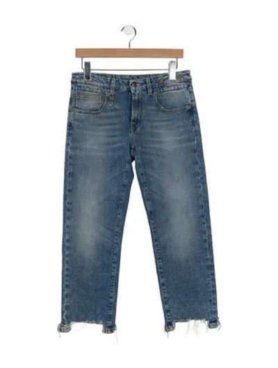 Pre-owned R13 Mid-rise Straight Leg Jeans In Blue