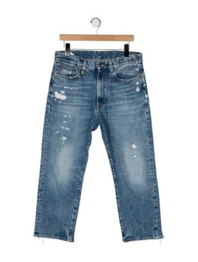 Pre-owned R13 Mid-rise Straight Leg Jeans In Blue