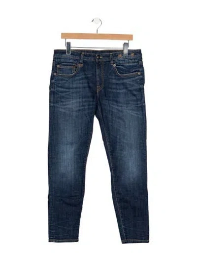 Pre-owned R13 Mid-rise Straight Leg Jeans In Blue