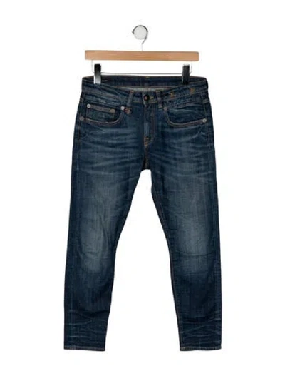 Pre-owned R13 Mid-rise Straight Leg Jeans In Blue