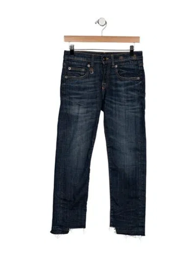 Pre-owned R13 Mid-rise Straight Leg Jeans In Blue