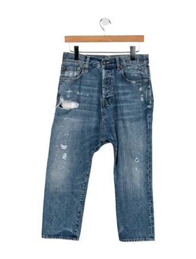 Pre-owned R13 Mid-rise Straight Leg Jeans In Blue