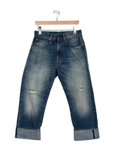 Pre-owned R13 Mid-rise Straight Leg Jeans In Blue