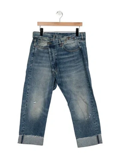 Pre-owned R13 Mid-rise Straight Leg Jeans In Blue