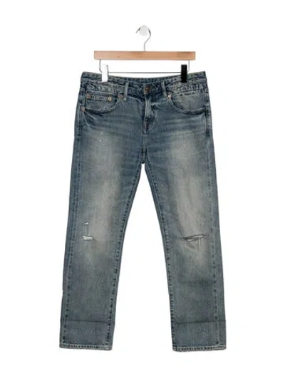 Pre-owned R13 Mid-rise Straight Leg Jeans In Blue