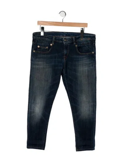 Pre-owned R13 Mid-rise Straight Leg Jeans In Blue