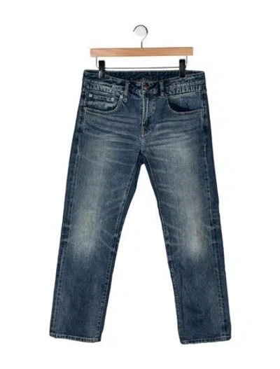 Pre-owned R13 Mid-rise Straight Leg Jeans In Blue