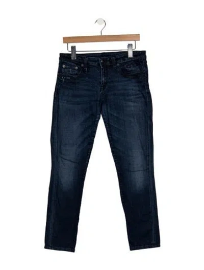 Pre-owned R13 Mid-rise Straight Leg Jeans In Blue