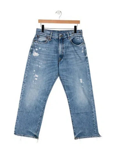 Pre-owned R13 Mid-rise Straight Leg Jeans In Blue