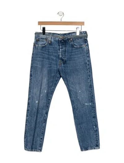 Pre-owned R13 Mid-rise Straight Leg Jeans In Blue