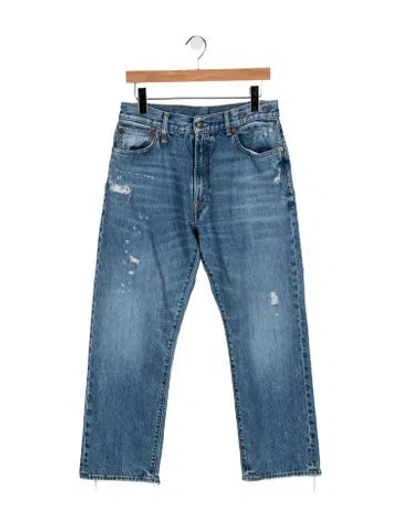 Pre-owned R13 Mid-rise Straight Leg Jeans In Blue