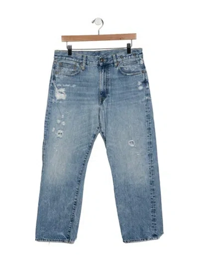 Pre-owned R13 Mid-rise Straight Leg Jeans In Blue