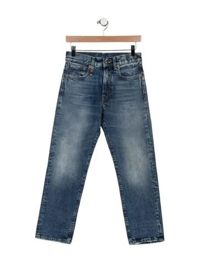 Pre-owned R13 Mid-rise Straight Leg Jeans In Blue