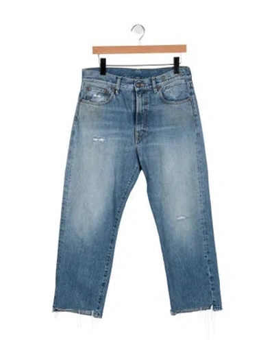 Pre-owned R13 Mid-rise Straight Leg Jeans In Blue