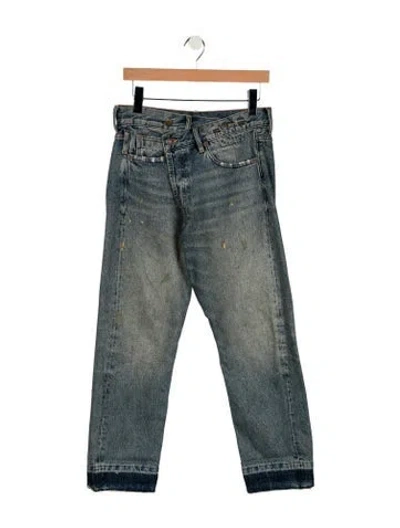 Pre-owned R13 Mid-rise Straight Leg Jeans In Blue