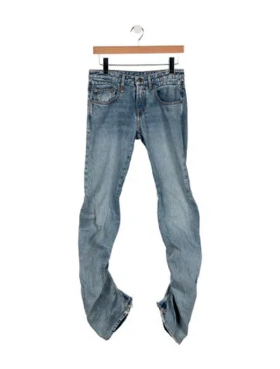 Pre-owned R13 Mid-rise Straight Leg Jeans In Blue