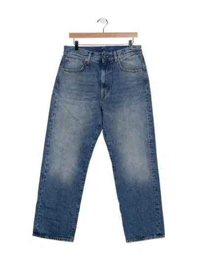 Pre-owned R13 Mid-rise Straight Leg Jeans In Blue