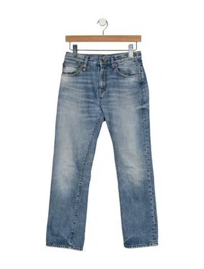 Pre-owned R13 Mid-rise Straight Leg Jeans In Blue