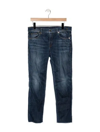 Pre-owned R13 Mid-rise Straight Leg Jeans In Blue