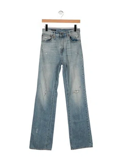 Pre-owned R13 Mid-rise Straight Leg Jeans In Blue