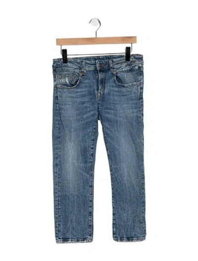 Pre-owned R13 Mid-rise Straight Leg Jeans In Blue