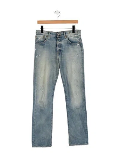 Pre-owned R13 Mid-rise Straight Leg Jeans In Blue