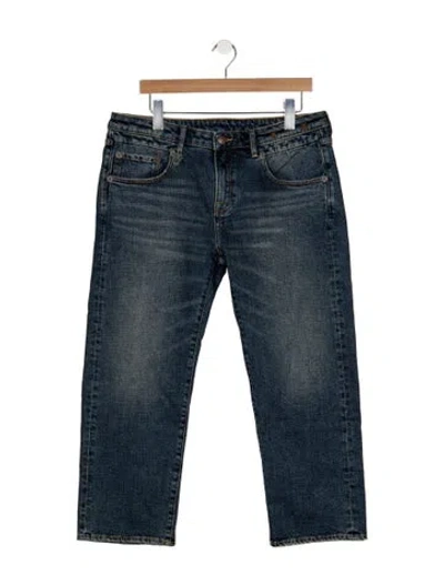 Pre-owned R13 Mid-rise Straight Leg Jeans In Blue