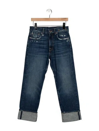 Pre-owned R13 Mid-rise Straight Leg Jeans In Blue