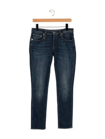 Pre-owned R13 Mid-rise Straight Leg Jeans In Blue