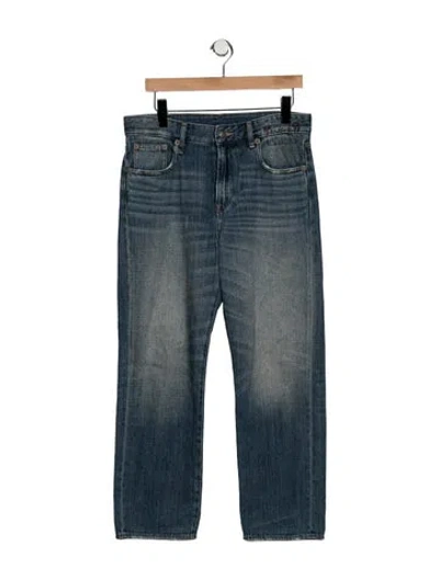 Pre-owned R13 Mid-rise Straight Leg Jeans In Blue