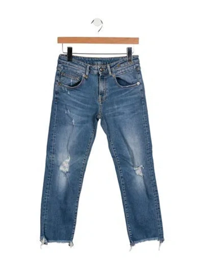 Pre-owned R13 Mid-rise Straight Leg Jeans In Blue